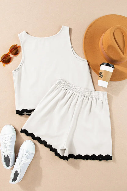 Simply Love: Ricrac Trim Tank & Shorts Set
