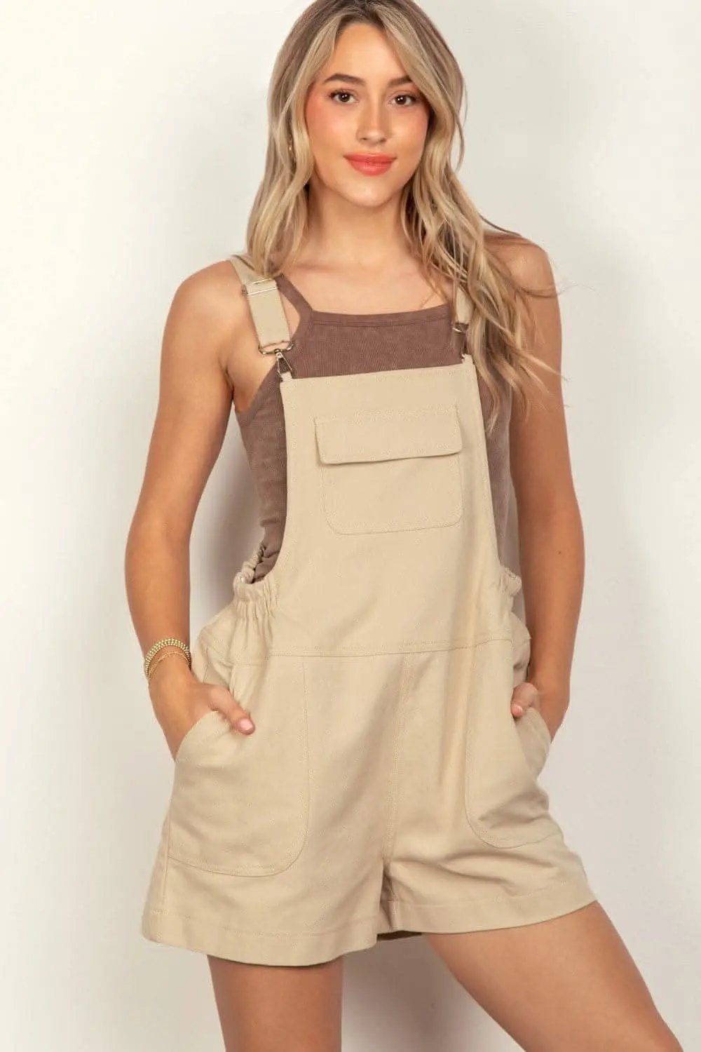 VERY J Adjustable Suspender Overalls with Pockets - Love Salve 