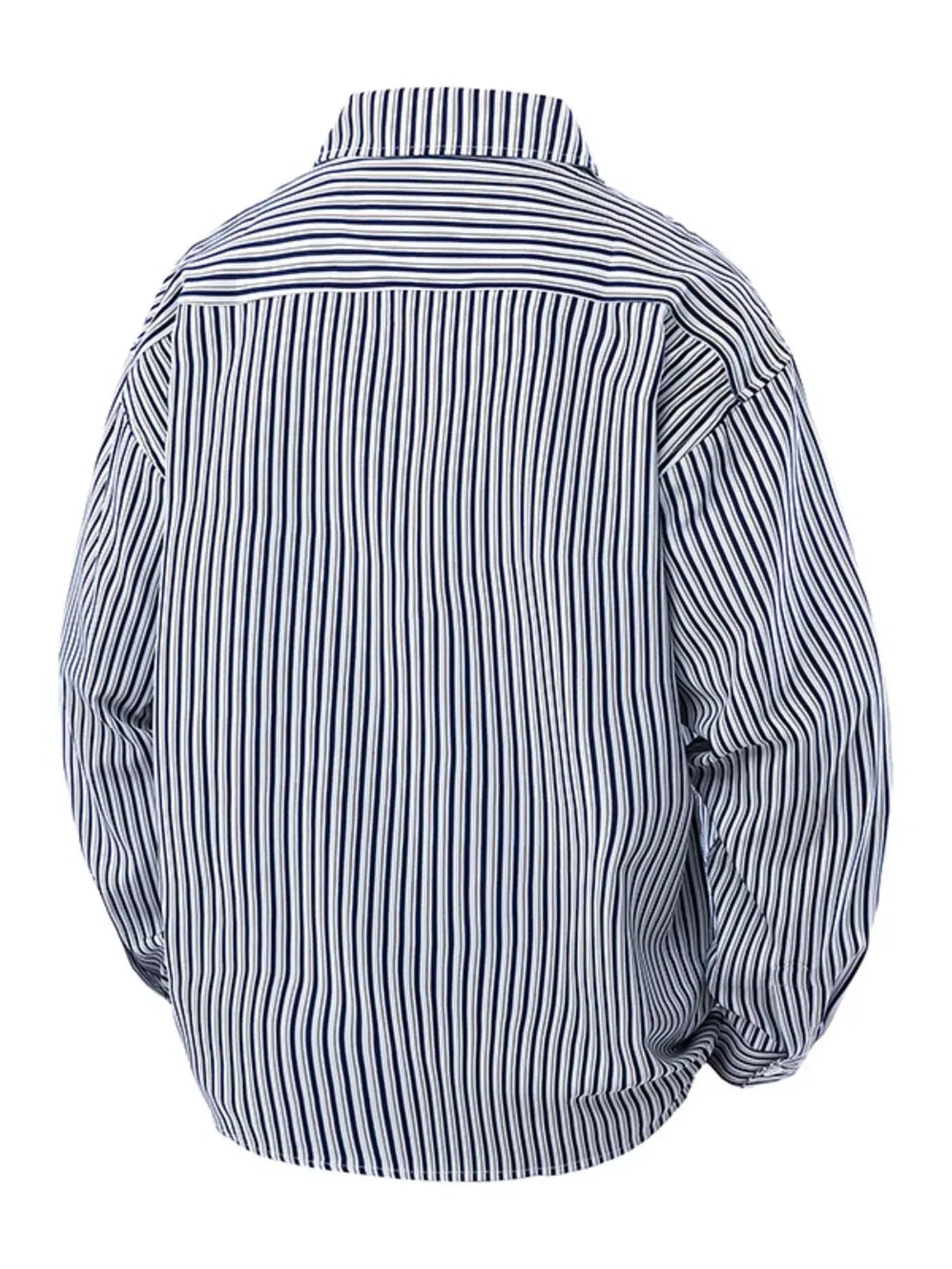 Men's Plus Size Striped Casual Long Sleeve Shirt Simply Love