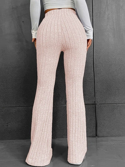 Ribbed High Waist Bootcut Pants.