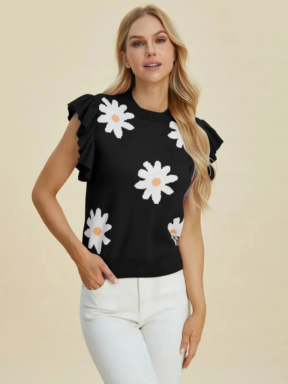 Double Take: Ruffled Flower Sweater - Love Salve