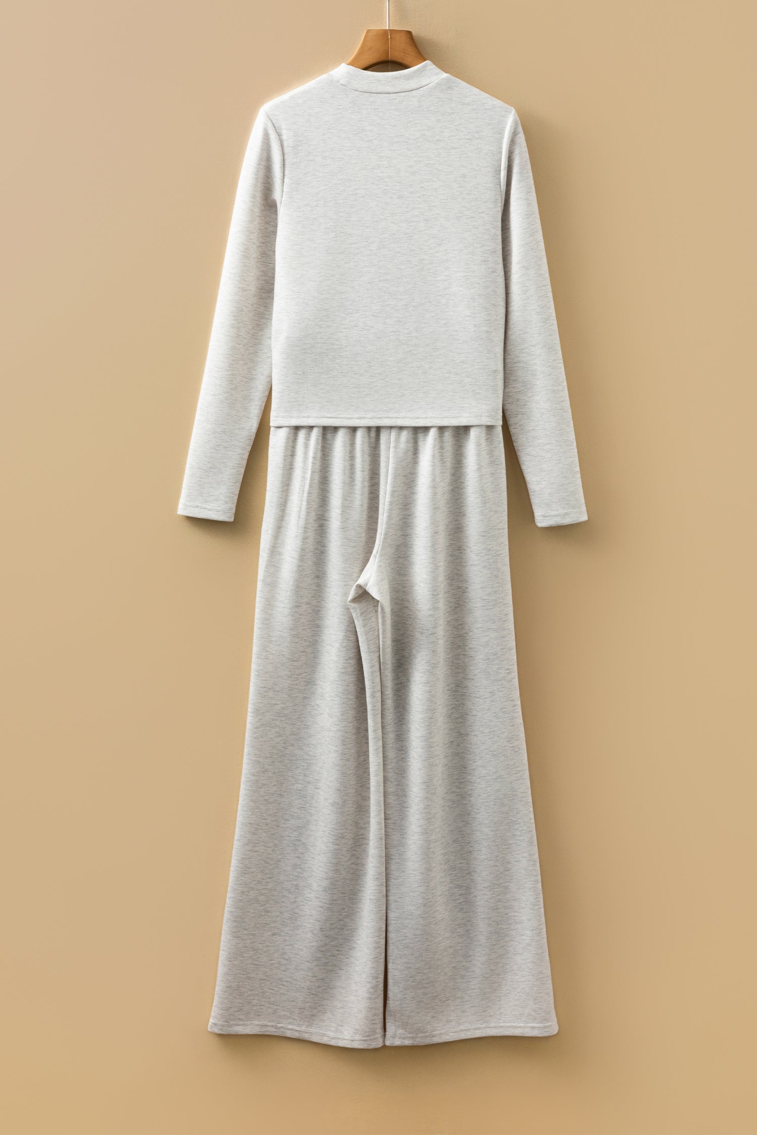 Dear-Lover Grey Knit Set Women's Casual Loungewear Set Slim Fit, High Neck Dear-Lover Dropshipping