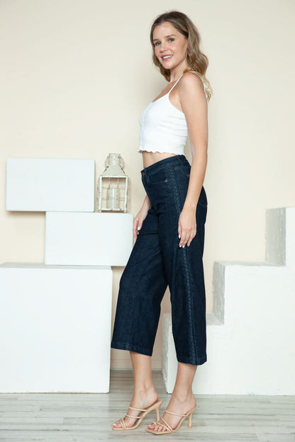 Judy Blue wide leg cropped jeans