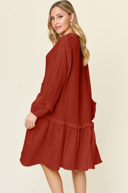 Double Take: Ruffle Trim Dress