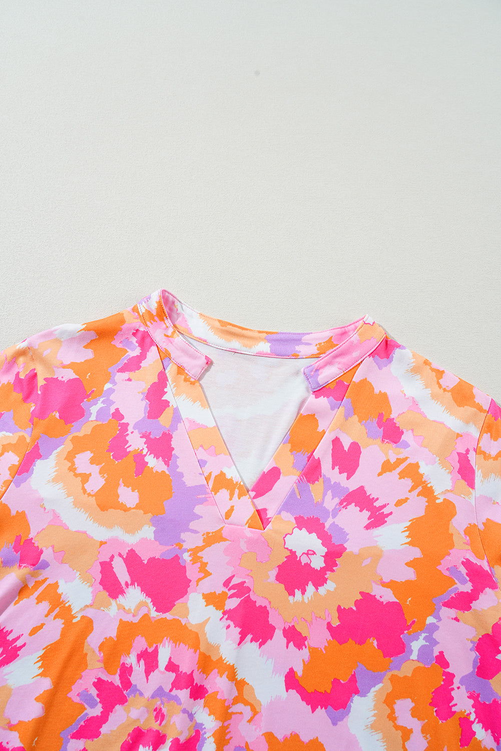 Chic pink floral plus size v neck blouse for effortless style