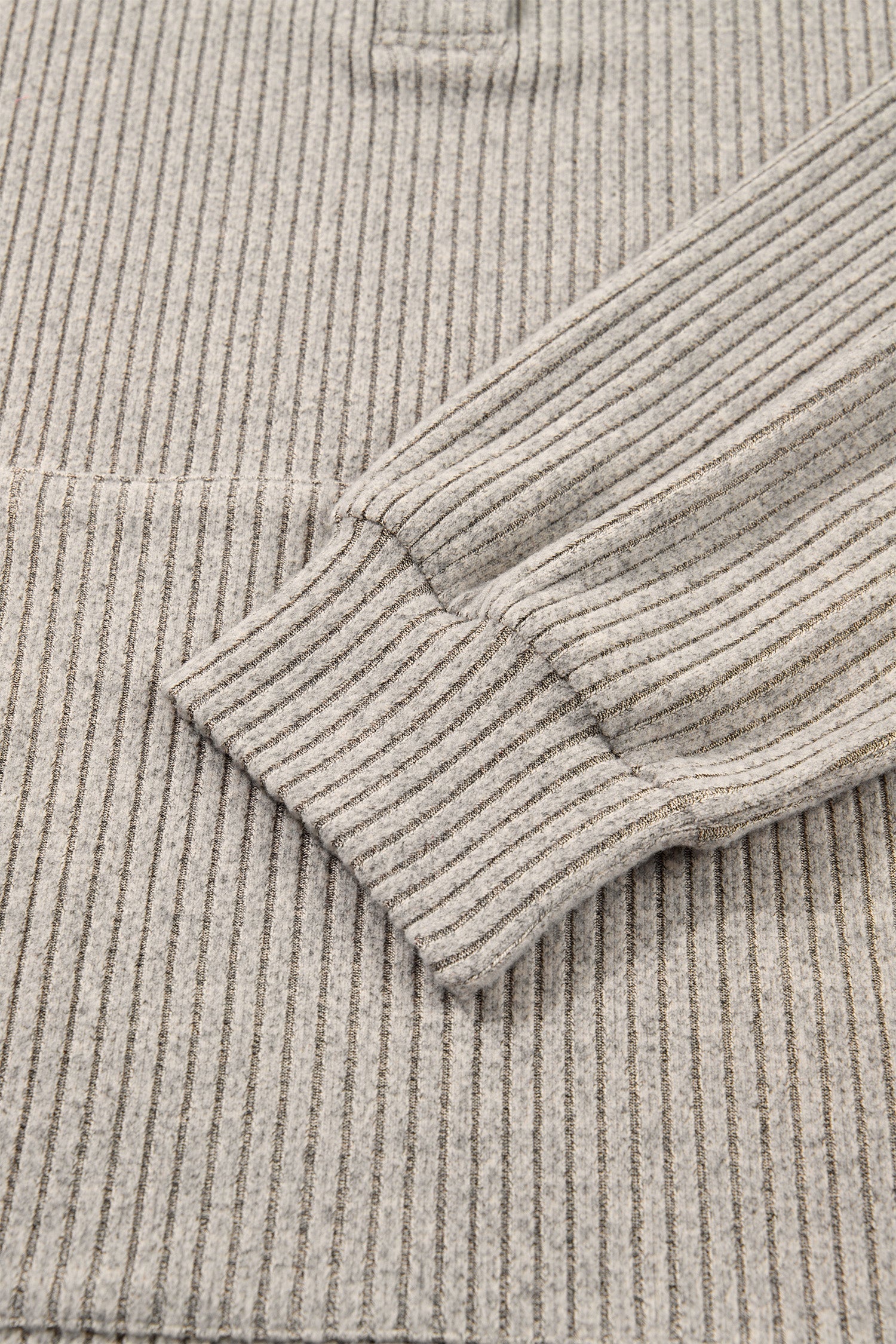 Simply Taupe Plus Size Ribbed Knit Kangaroo Pocket Henley Long Sleeve Top Dear-Lover Dropshipping