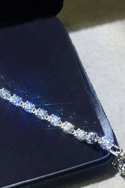 10 Carat Moissanite Platinum-Plated Bracelet.