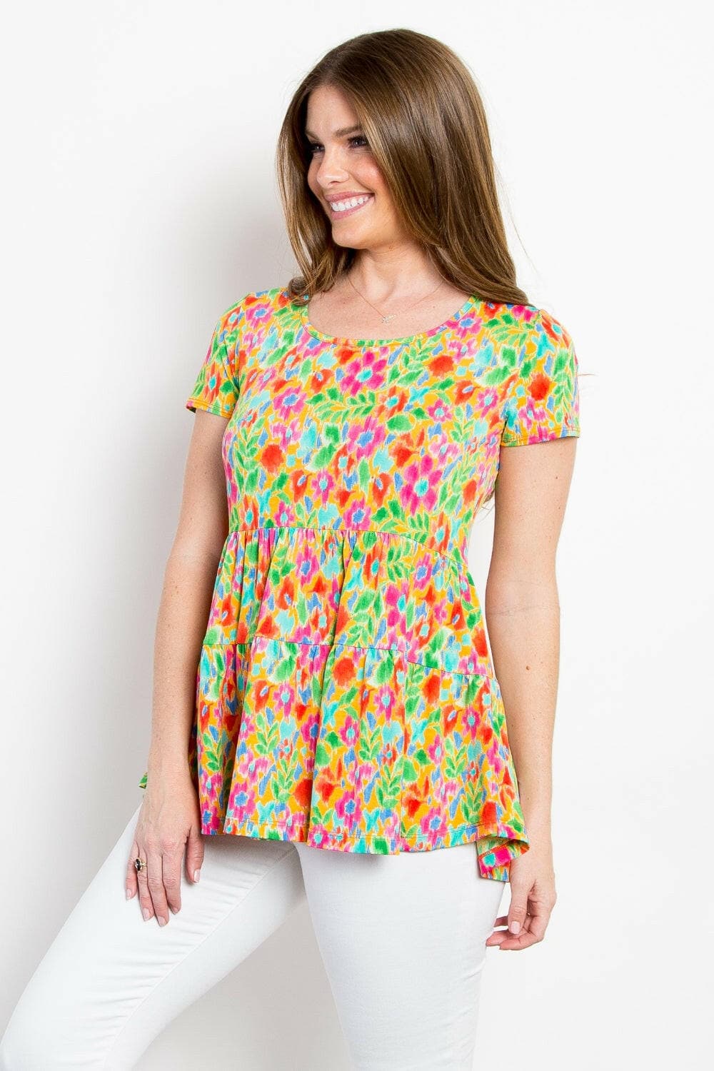 Be Stage Floral Short Sleeve Babydoll TopUpgrade Your Style with the Be Stage Floral Short Sleeve Babydoll Top
 Step into a world of charm and elegance with the Be Stage Floral Short Sleeve Babydoll Top. ThLove Salve Stage Floral Short Sleeve Babydoll Topjust arrived