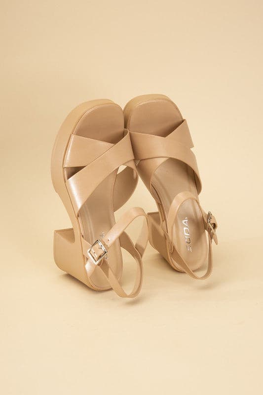 TOUCH-S Crisscross Sandal Heels.