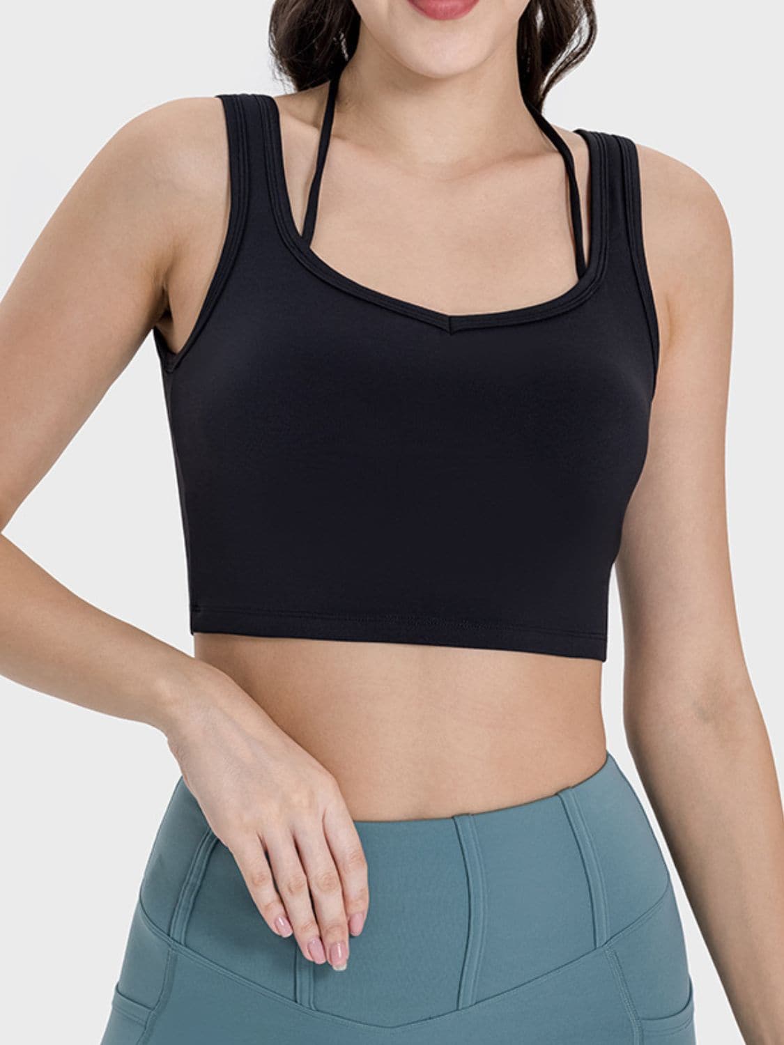 Crisscross Square Neck Active Tank.