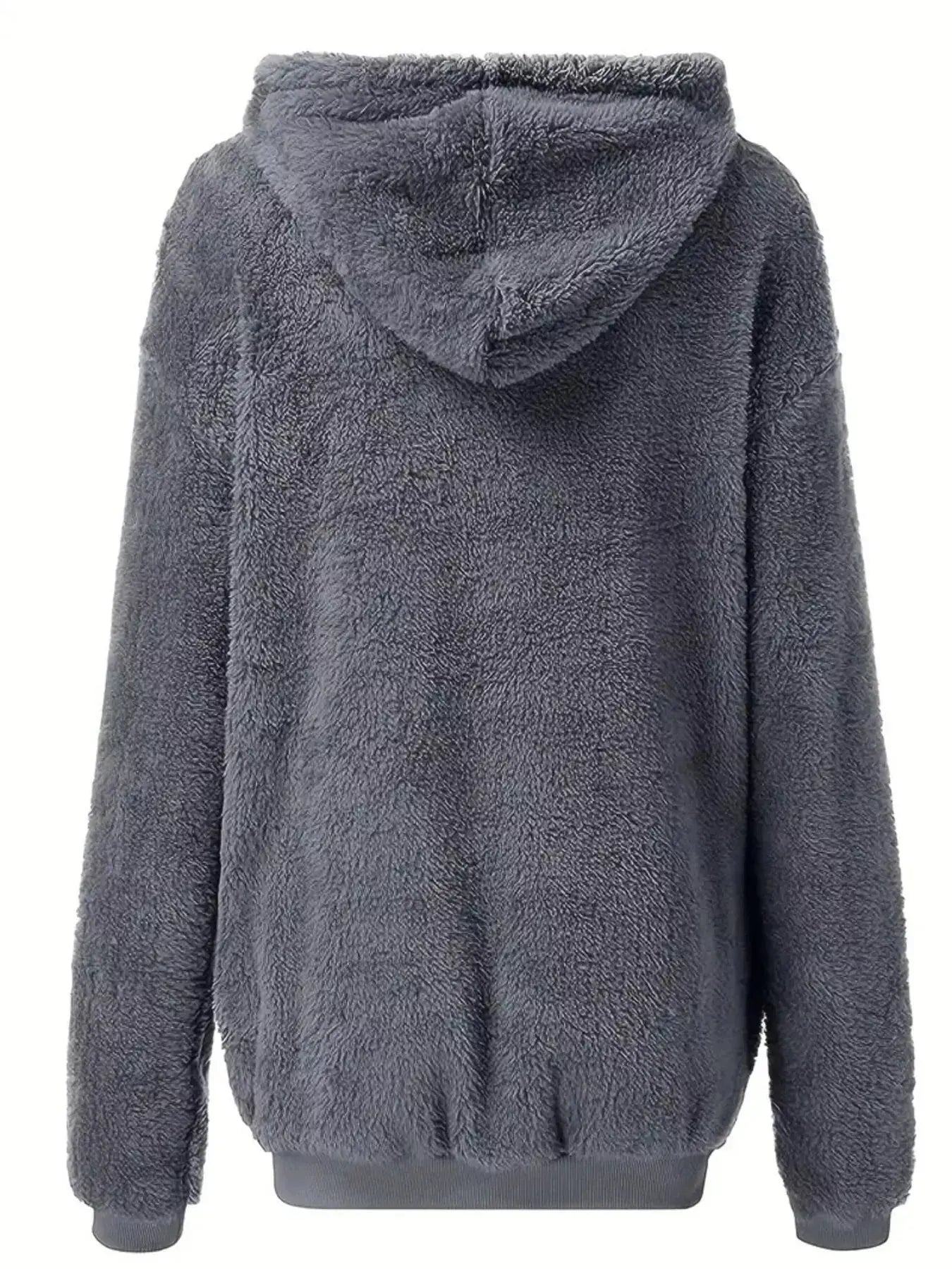 Fleece Zip-Up Drawstring Outerwear Simply Love