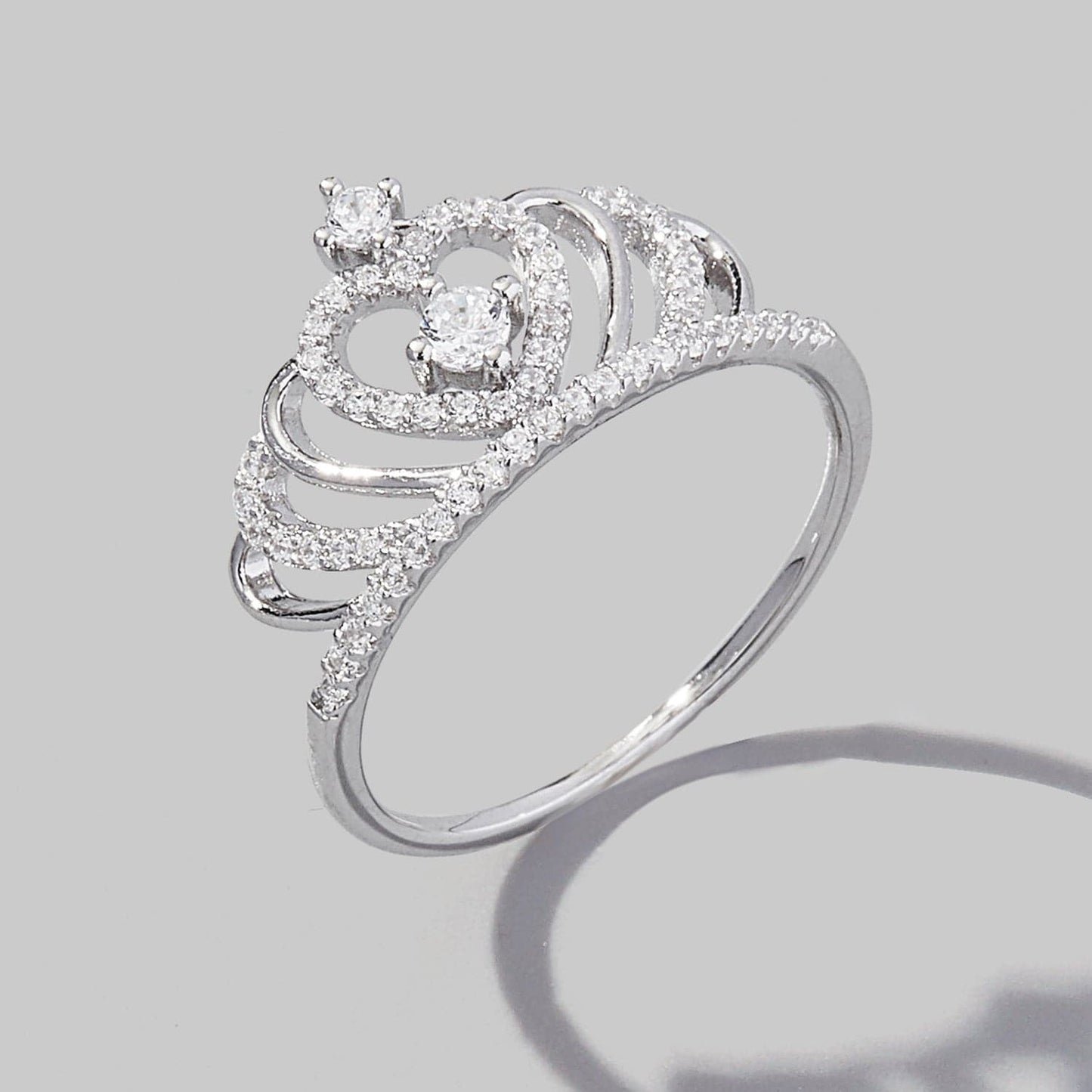 Crown Shape Zircon 925 Sterling Silver Ring.