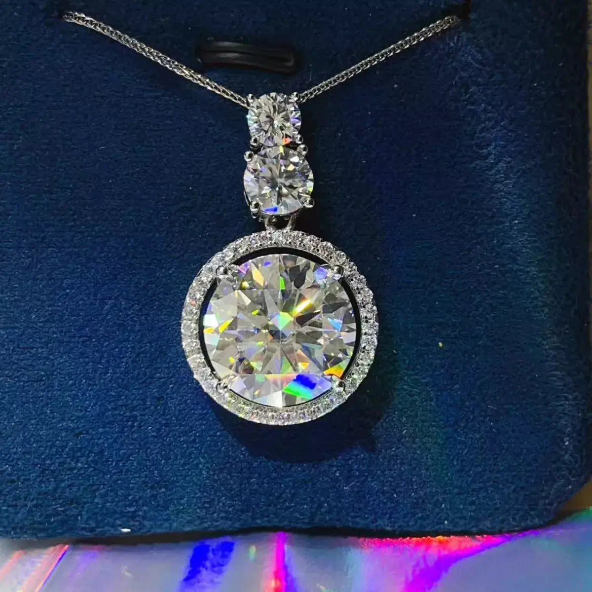 11.5 Carat Moissanite 925 Sterling Silver Pendant Necklace Simply Love