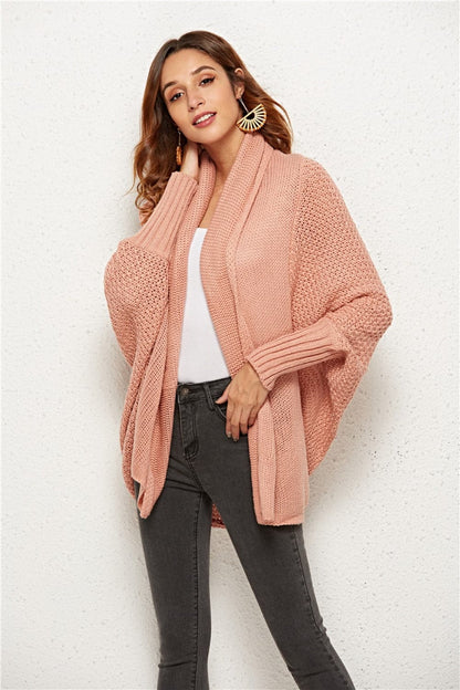 Open Front Batwing Sleeve Cardigan.