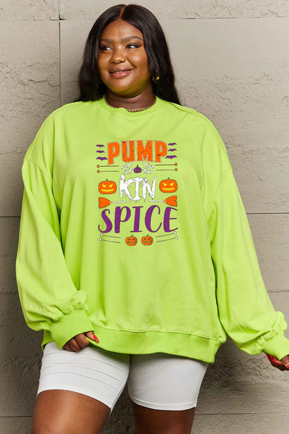 Simply Love Full Size PUMPKIN SPICE Graphic Sweatshirt.