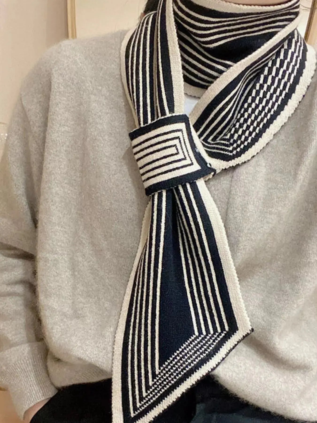 Striped Knitted Winter Scarf Simply Love