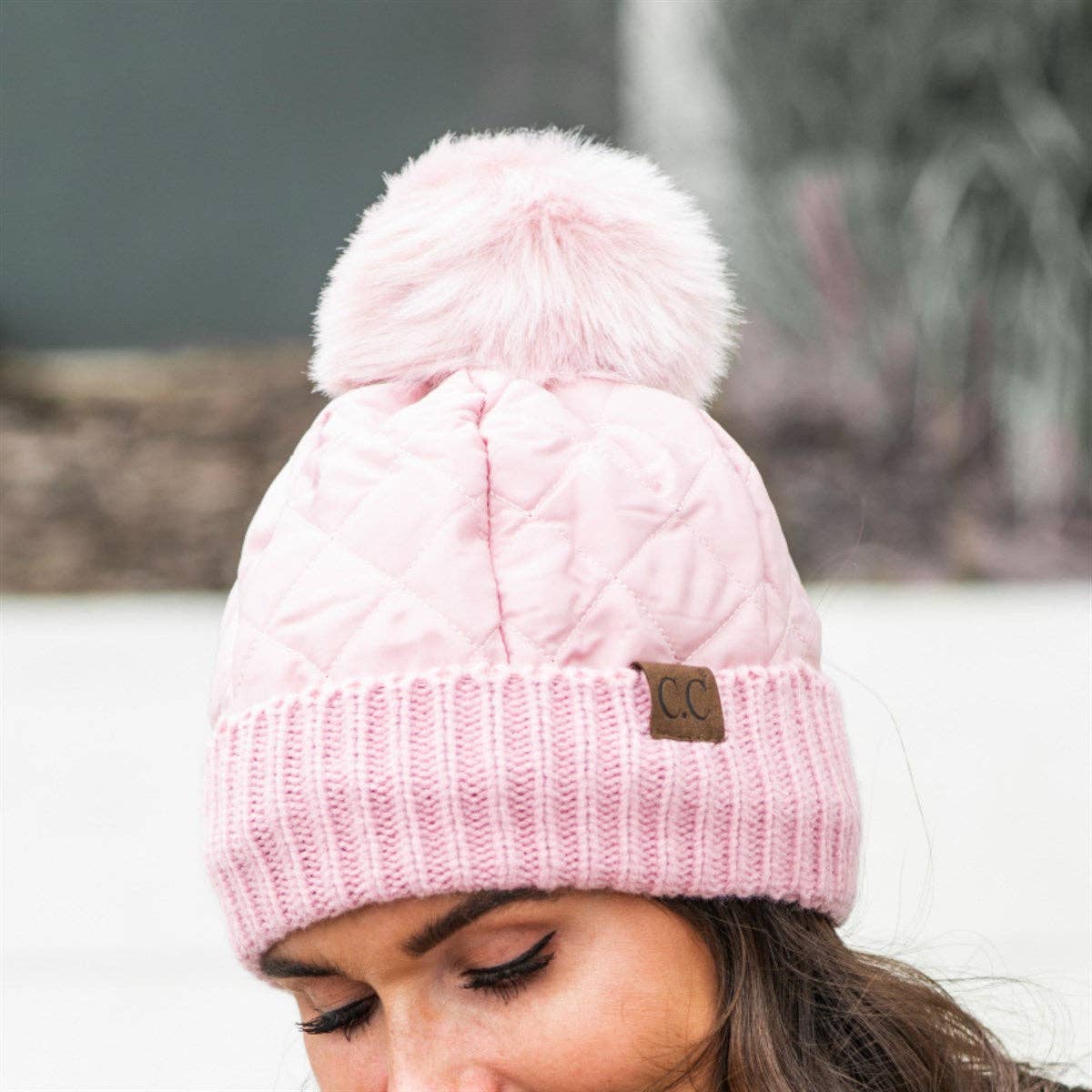 Snap & Slay Quilted Pom Beanie – The Perfect Blend of Cozy and Chic! Coco’s Tee Boutique