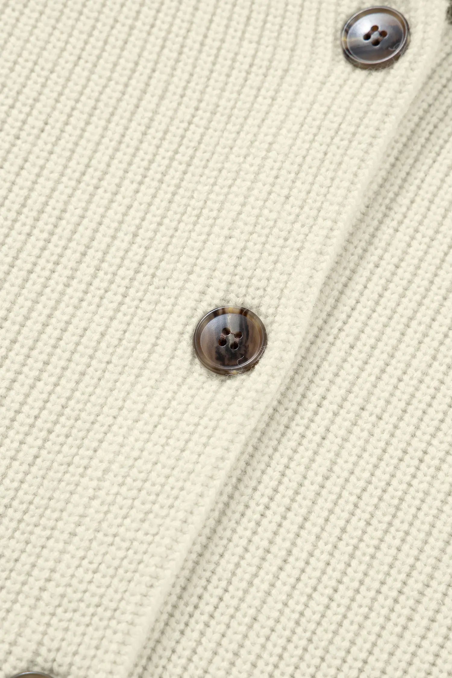 White Color Block Ribbed Knit Button Down Cardigan Sweater For Women Dear-Lover Dropshipping