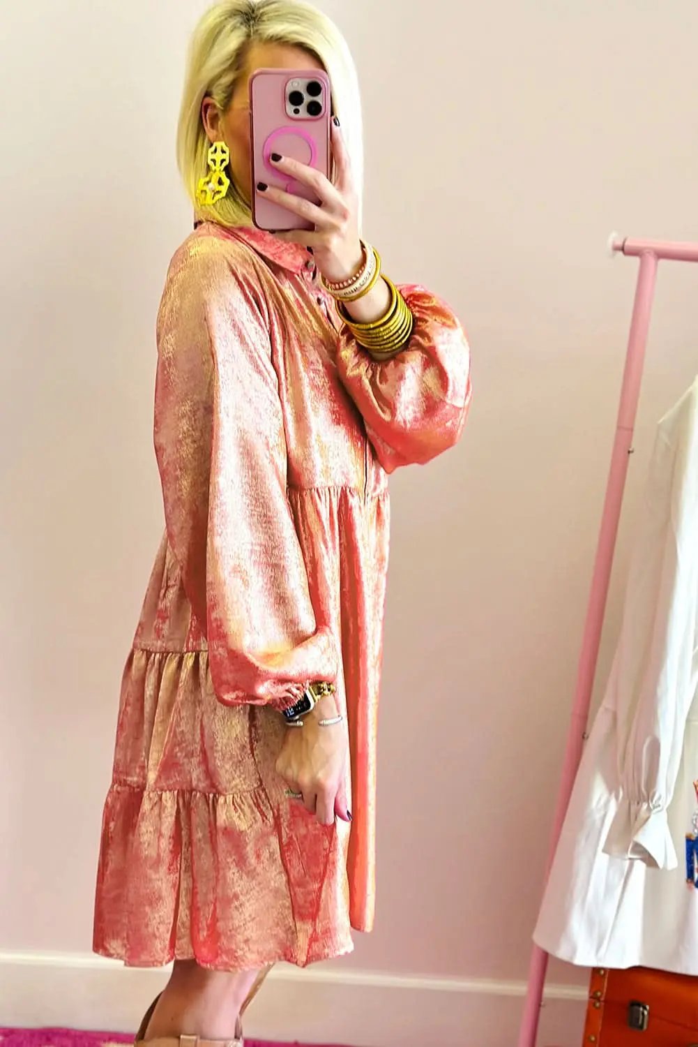 Peach blossom plus size mini dress - Love Salve 