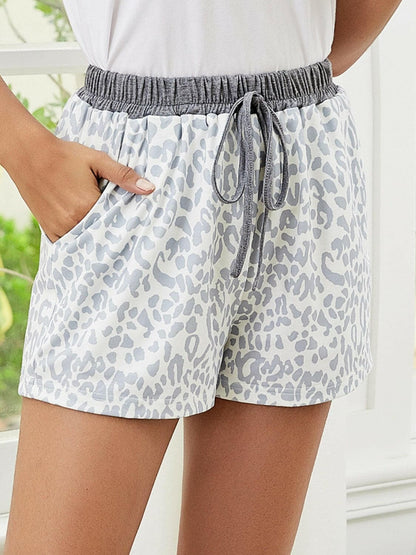 Printed Elastic Waist Shorts.