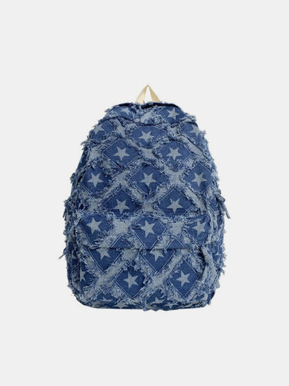 Starry sky denim backpack