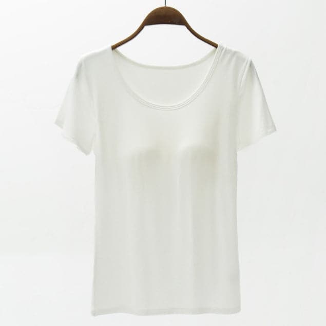 Round Neck Modal T-Shirt with Bra.