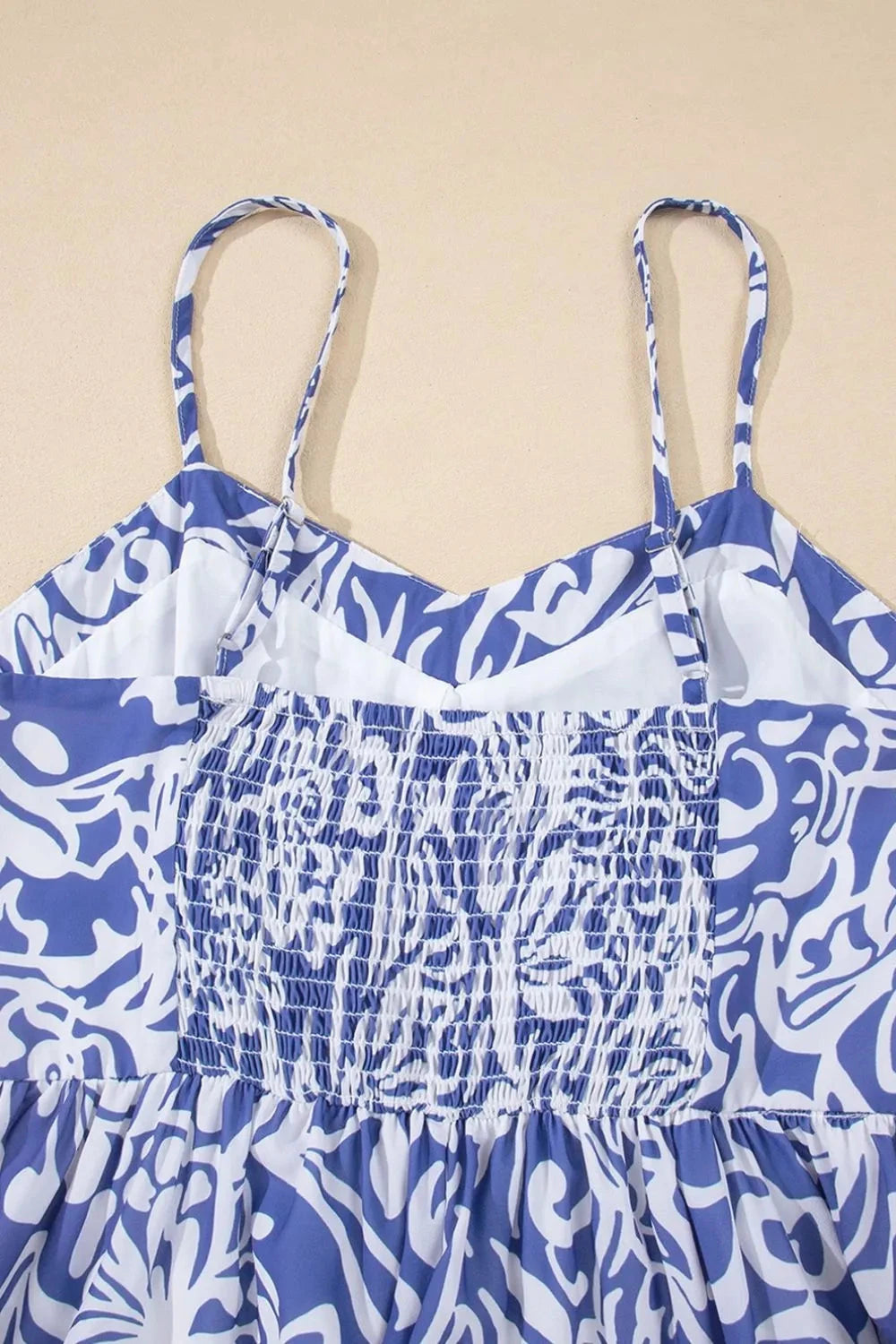 Floral Print Spaghetti Strap High Waist Dress Simply Love