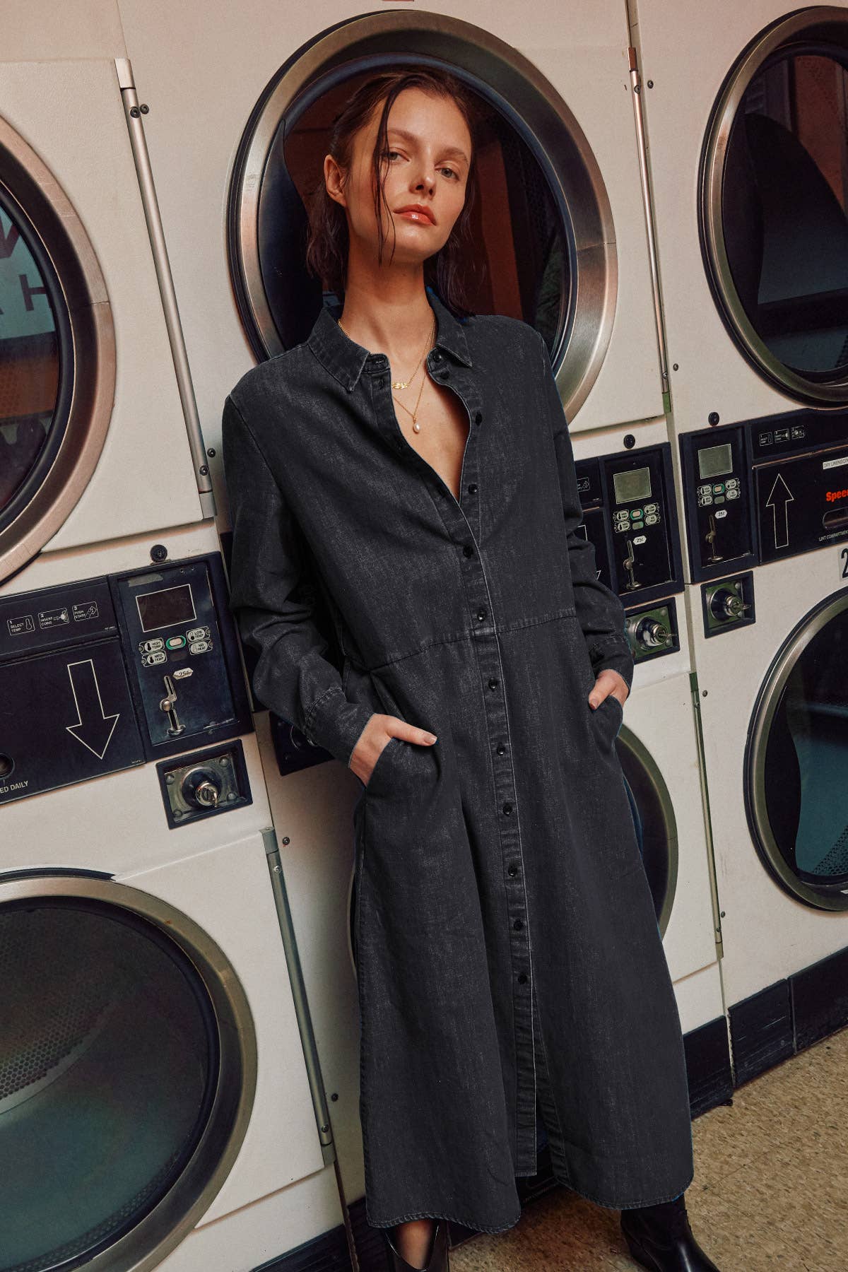 The Sunday Stroll Denim Shirt Dress Button Down Babydoll Fitkitty Culture Athleisure Wear, Yoga Wear & Women's Clothing