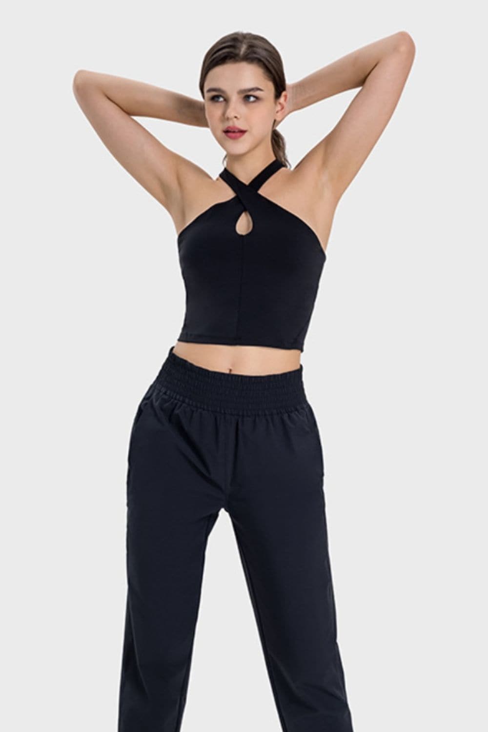 Crisscross Grecian Neck Active Cami.