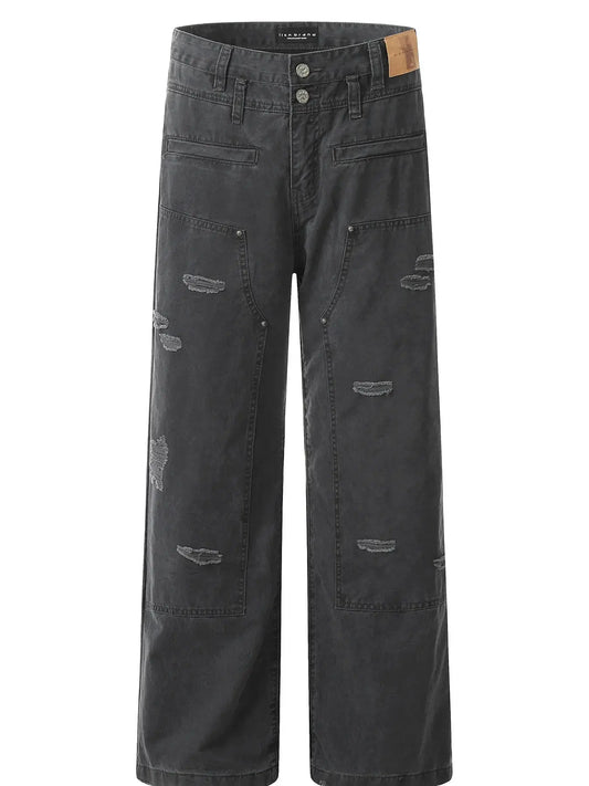 Men's Distressed Wide-Leg Pants Simply Love