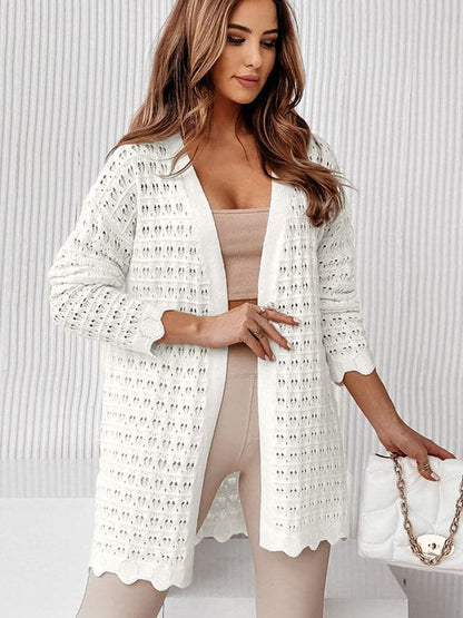 Long Sleeve Openwork Cardigan.