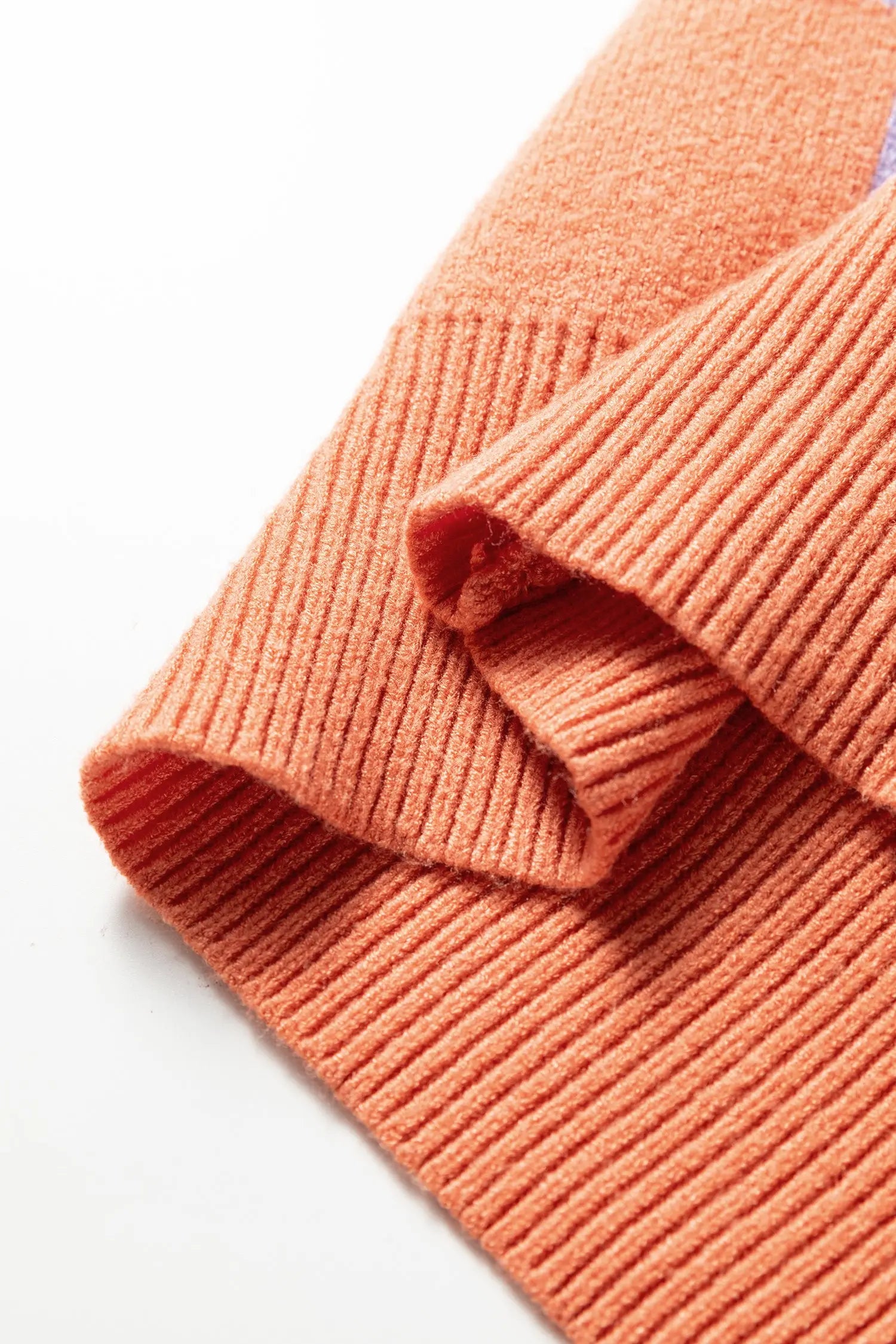 Dear-Lover Orange Knit Sweater Women's Daily Wear Cozy Checkered Knitwear Dear-Lover Dropshipping