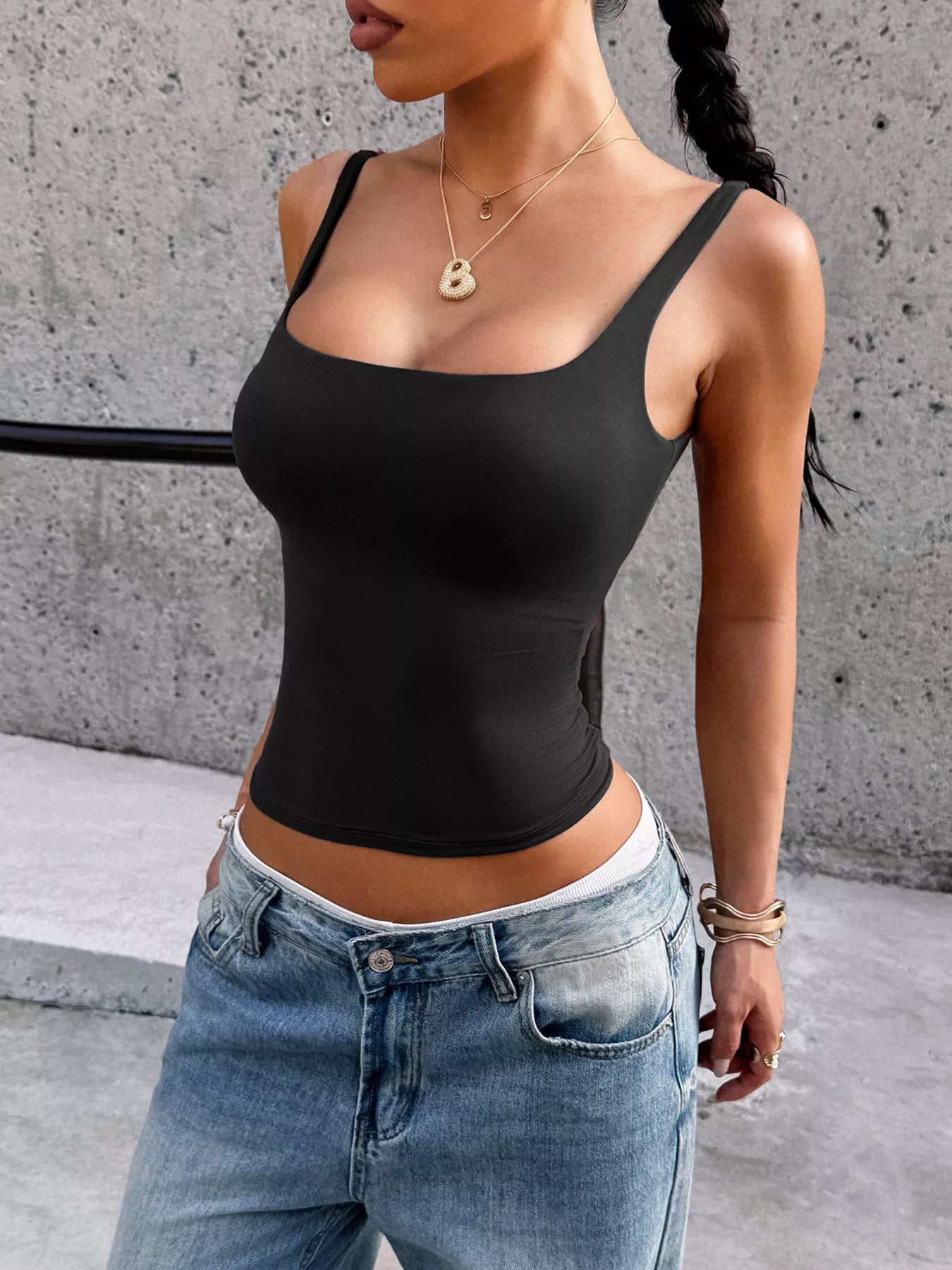 Solid Color Square Neck Tank Simply Love