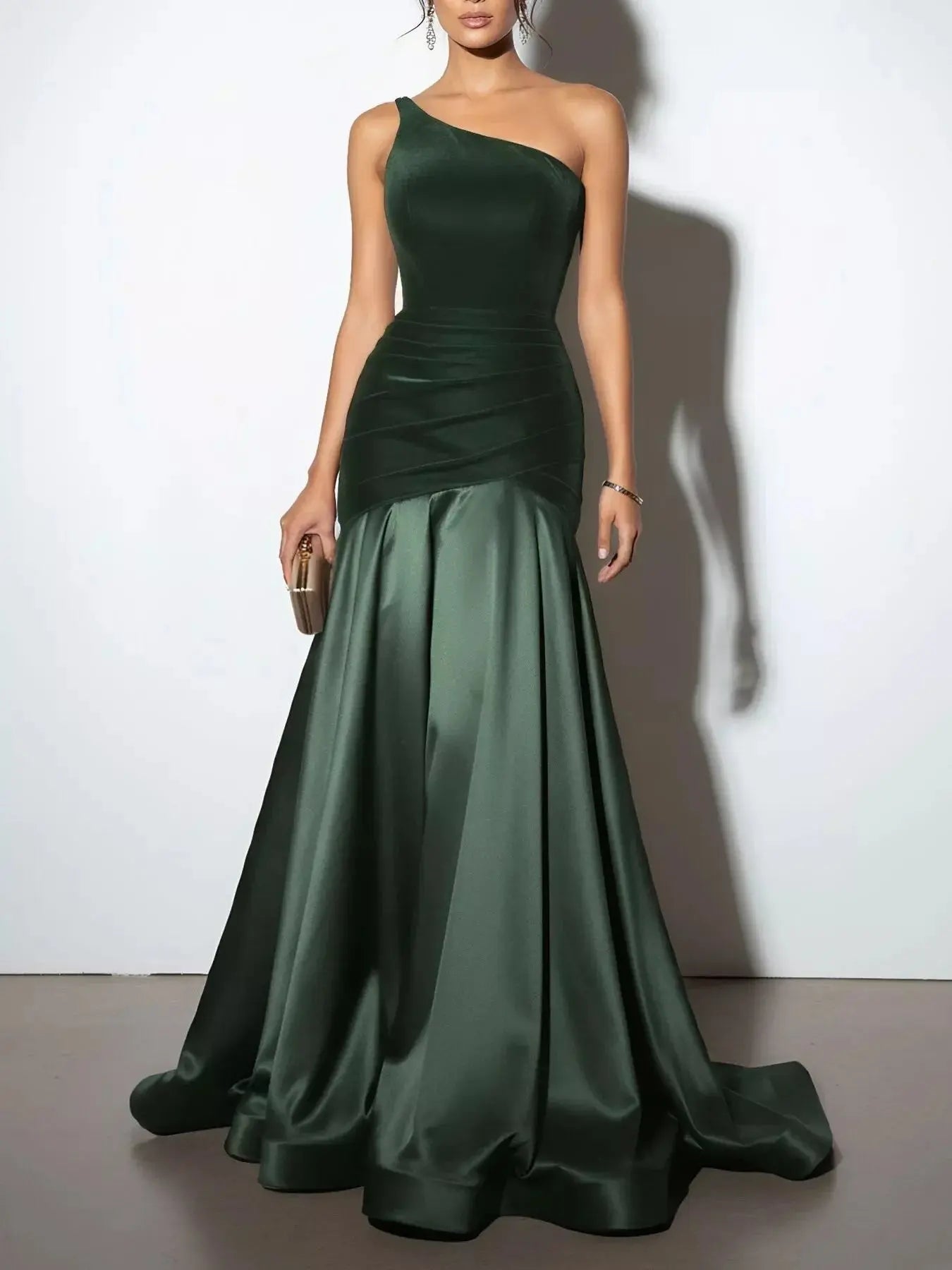 Single Shoulder Floor Length Dress Simply Love