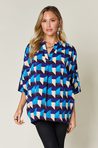 Double Take: Geometric Blouse, Notched Sleeves