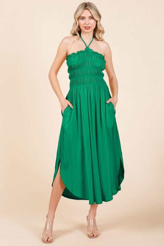 Chic shirred dress with pockets - Love Salve 