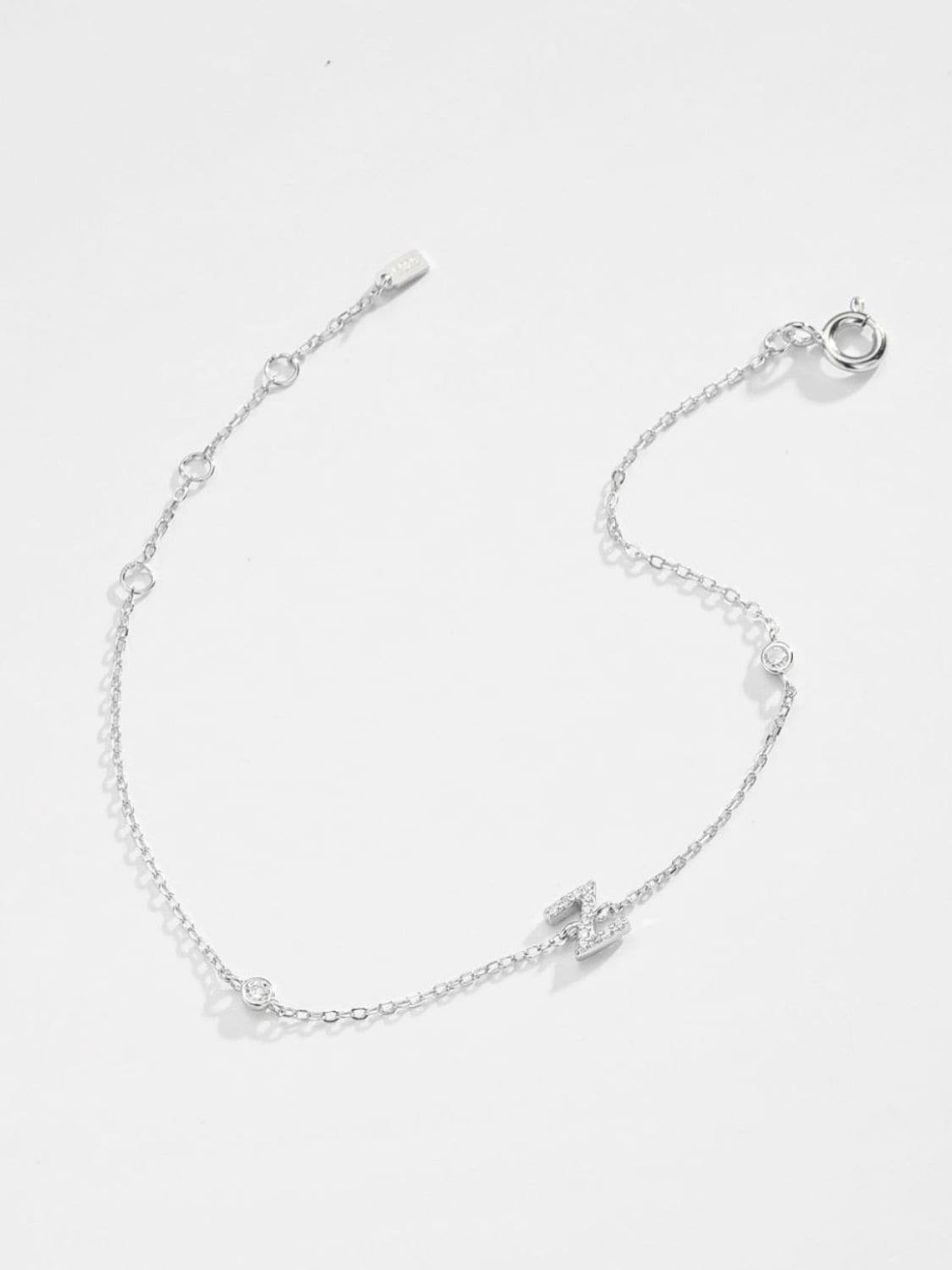 V To Z Zircon 925 Sterling Silver Bracelet.