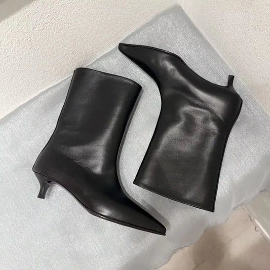 Point Toe Kitten Heels Boots Simply Love