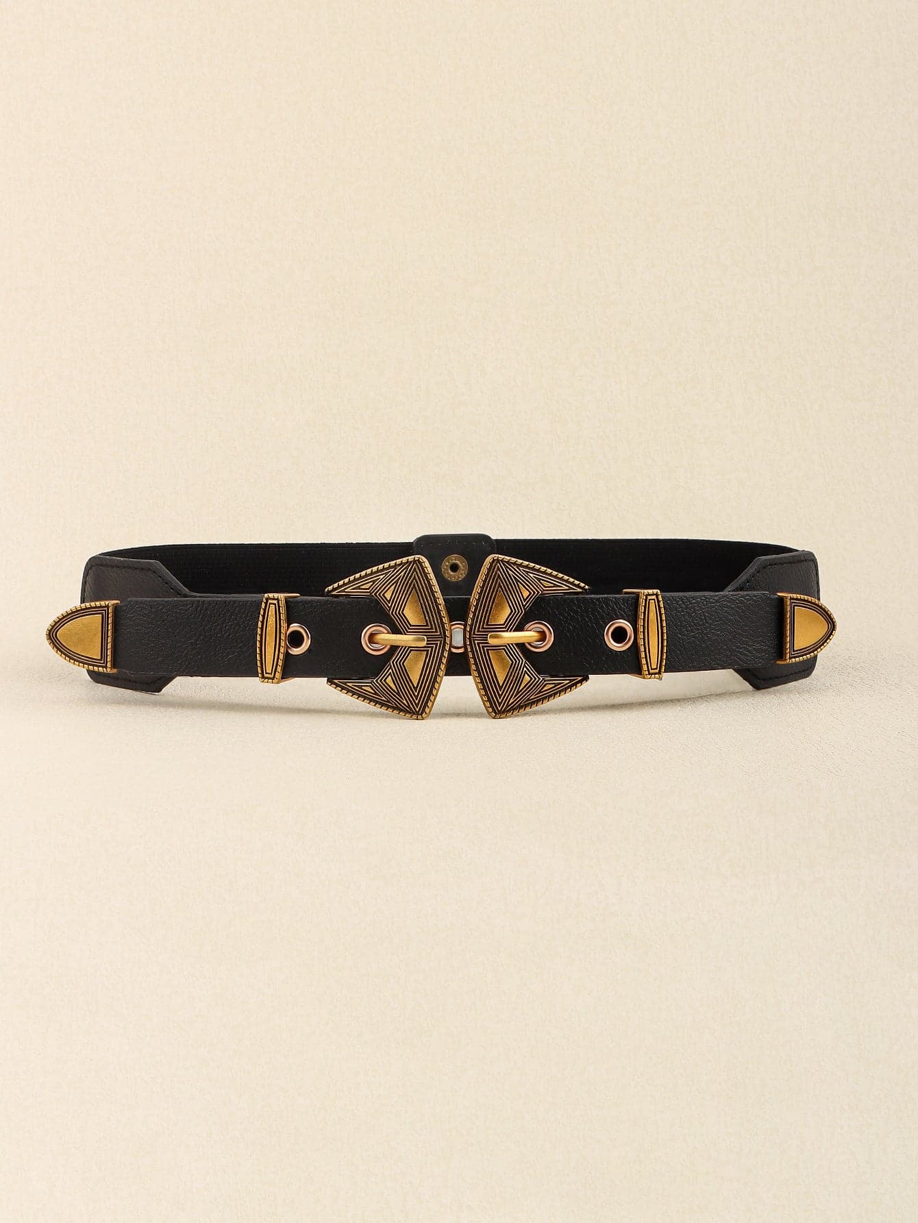 Double Buckle PU Leather Belt.