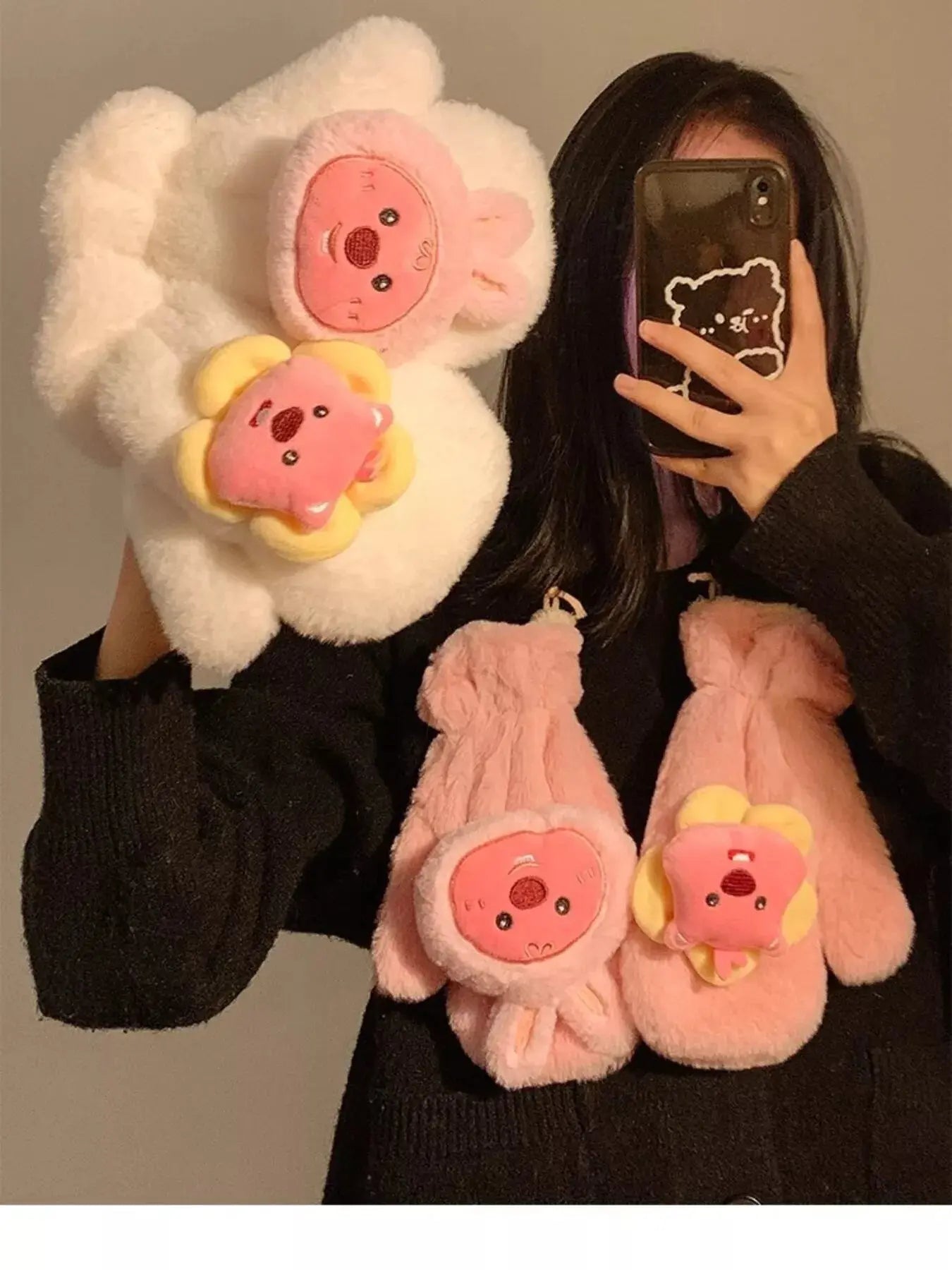 Cartoon Plush Warm Gloves Simply Love