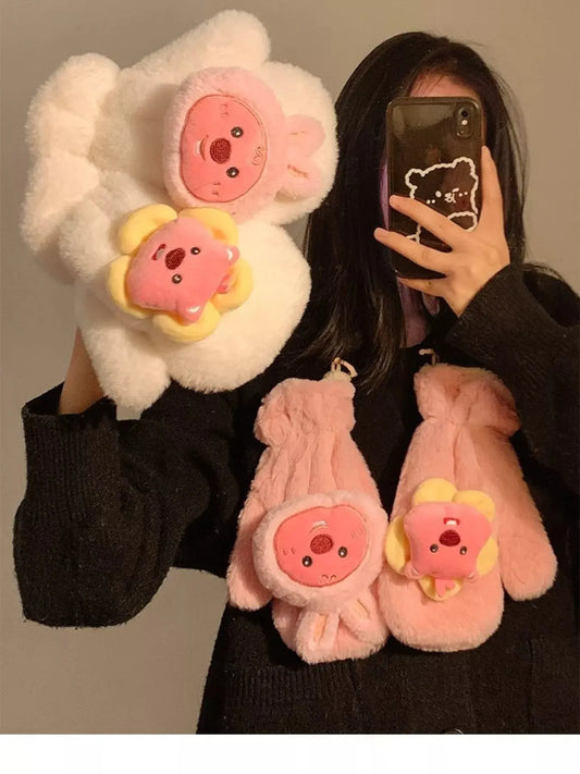 Cartoon Plush Warm Gloves Simply Love