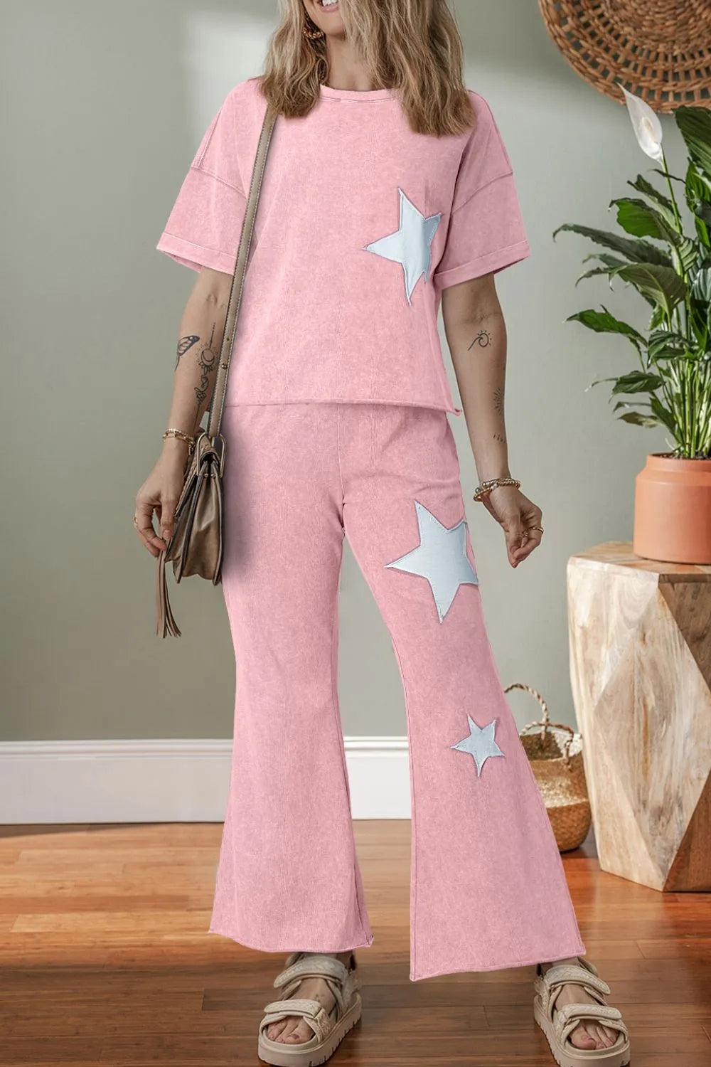 Simply Love: Star Print Set - Top & Pants