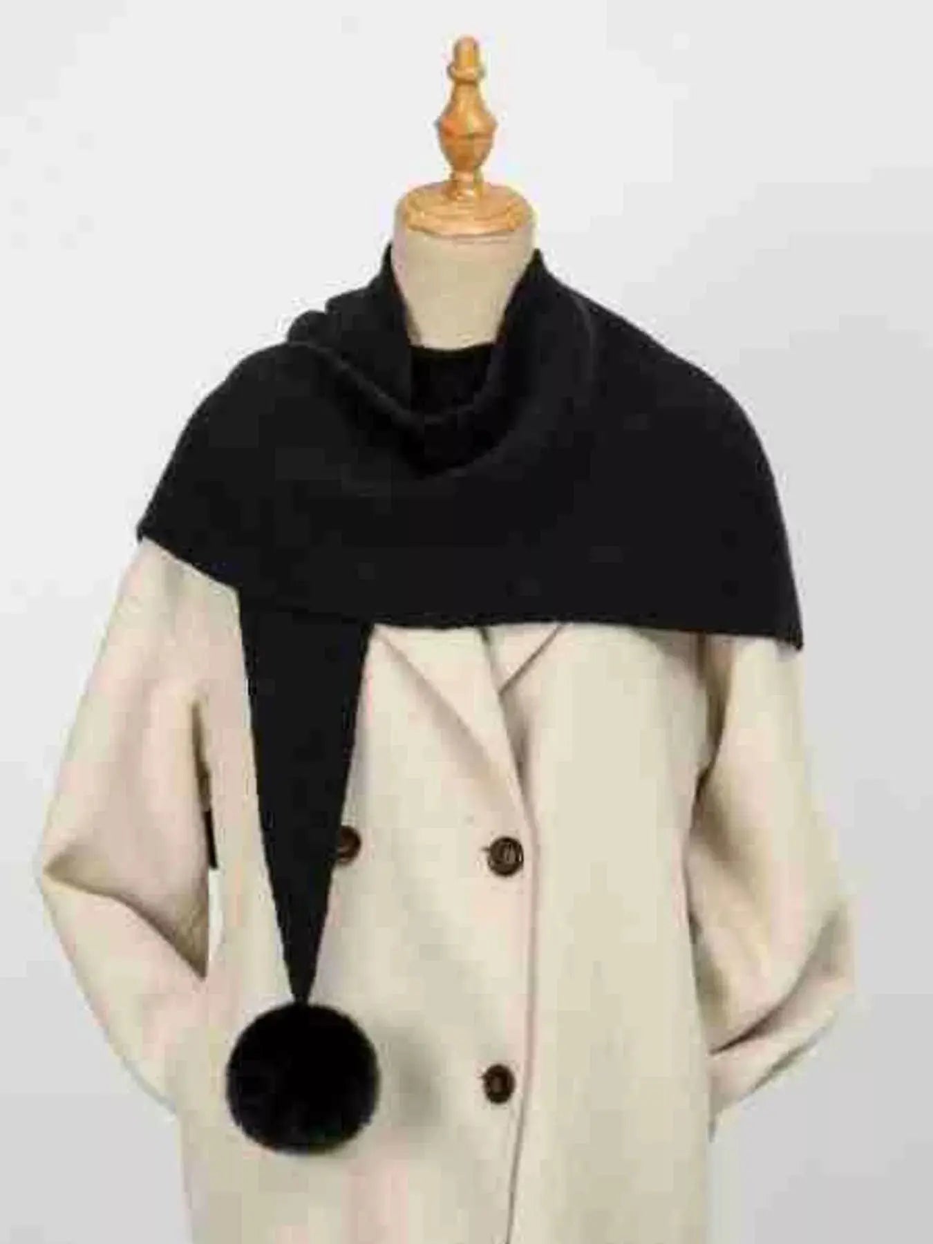Solid Color Pom-Pom Scarf Simply Love