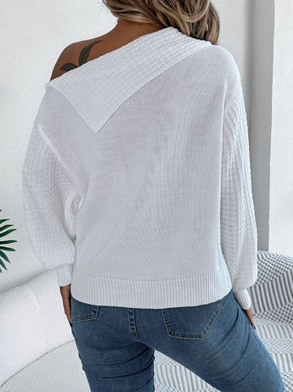 Asymmetrical knit sweater - acrylic