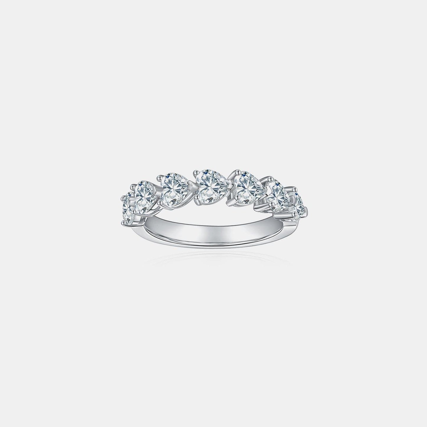 2.1 Carat 925 Sterling Silver Moissanite Heart Ring.