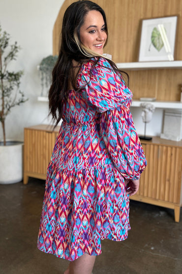Double Take: Long Sleeve Print Dress