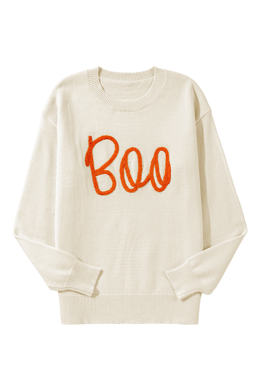 Cozy apricot "Boo" sweater