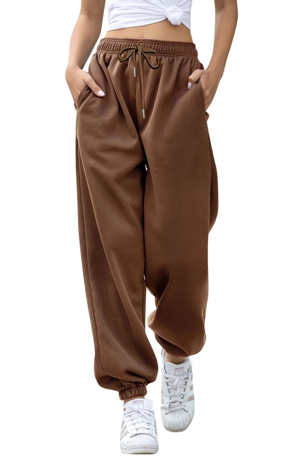 Comfy pocketed joggers with an elastic waistband