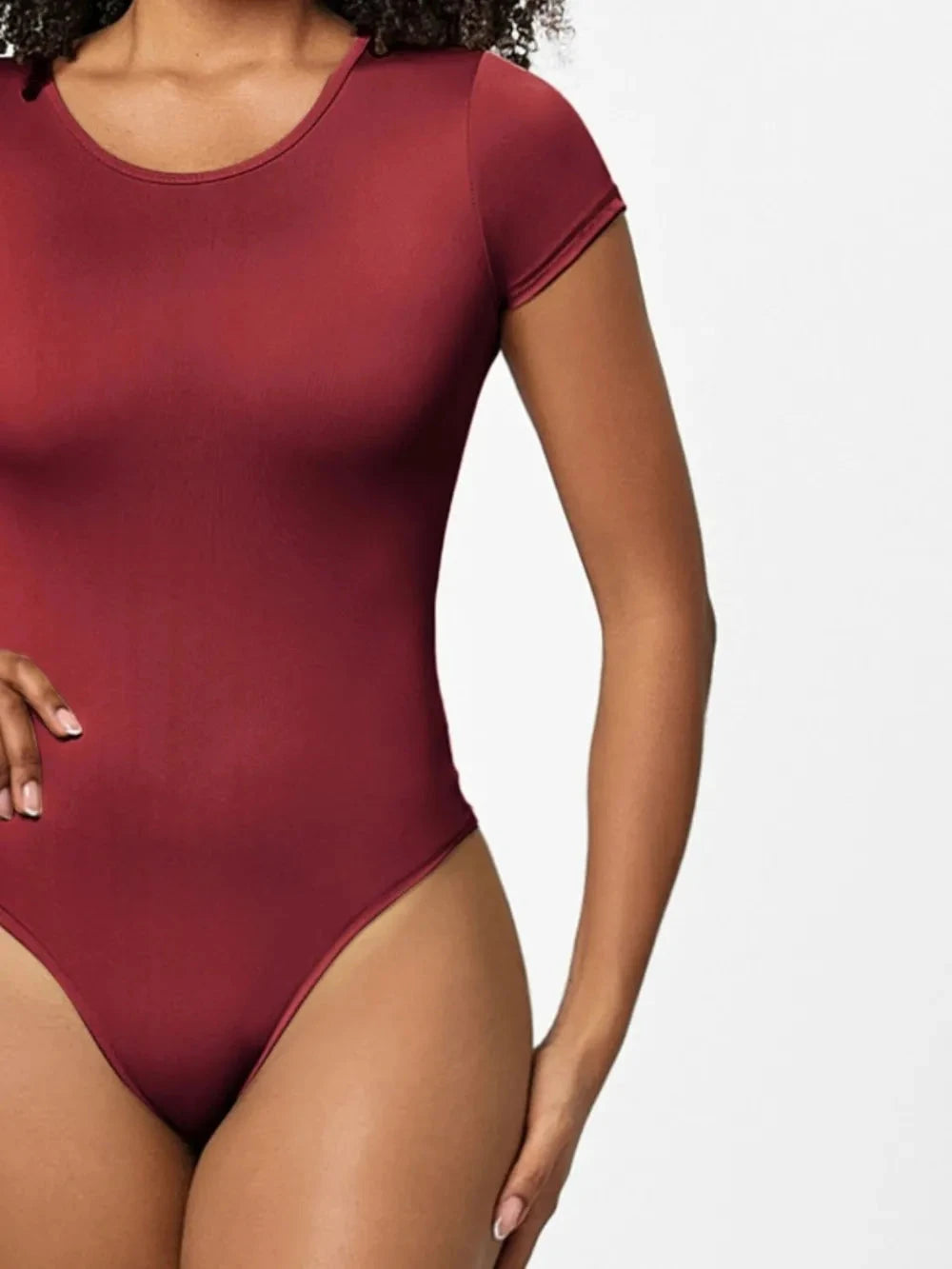 Full Size Round Neck Short Sleeve Bodysuit Coco’s Tee Boutique