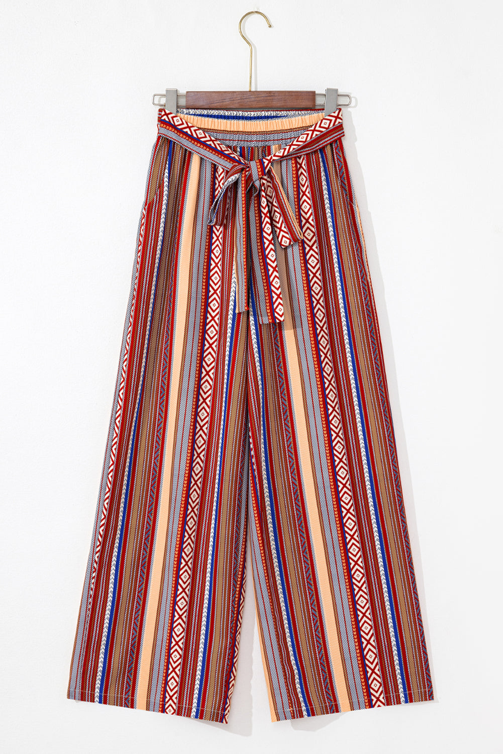 Bohemian red wide leg pants